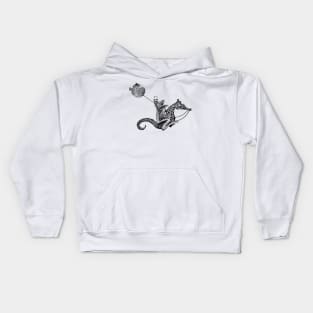 Crazy frog riding seahorse | Surrealism illustration | Party animal Kids Hoodie